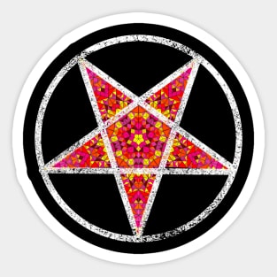 Kaleidoscope Pentagram (Pink / Red / Fiery) Sticker